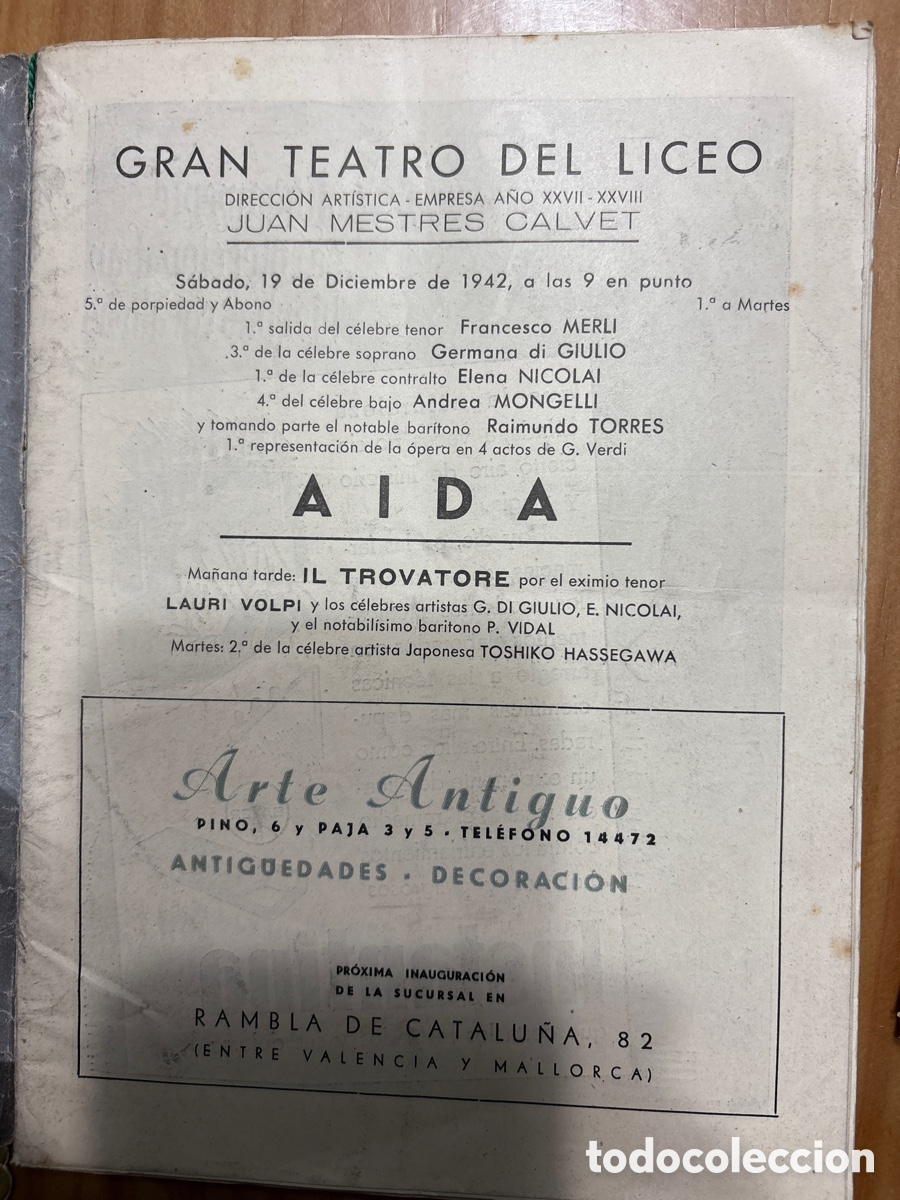 Coleccionismo de carteles: Programas de Gran teatro del Liceo - Foto 3