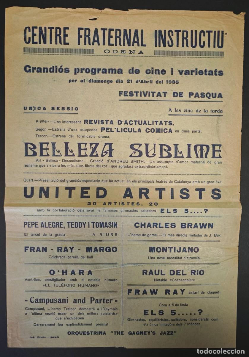 Coleccionismo de carteles: ODENA - CENTRE FRATERNAL INSTRUCTIU - Foto 1