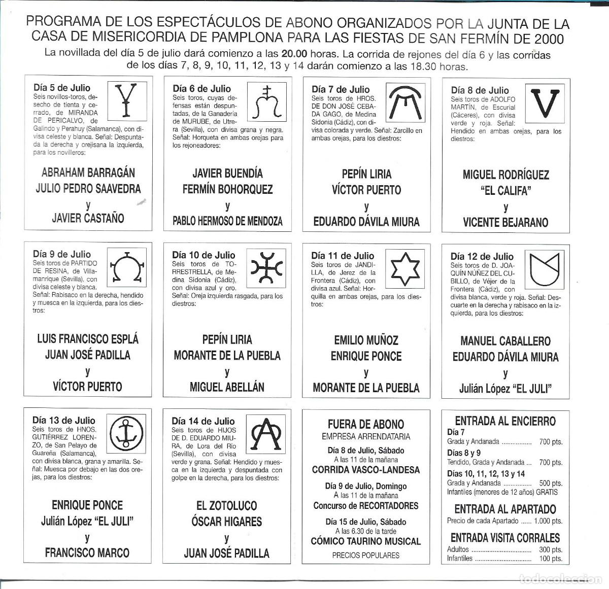 Coleccionismo de carteles: FERIA DEL TORO PAMPLONA - PROGRAMA OFICIAL - Foto 3