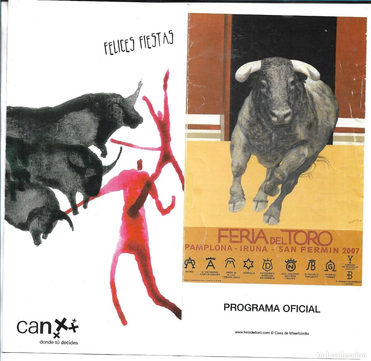 Coleccionismo de carteles: FERIA DEL TORO PAMPLONA - PROGRAMA OFICIAL - Foto 1