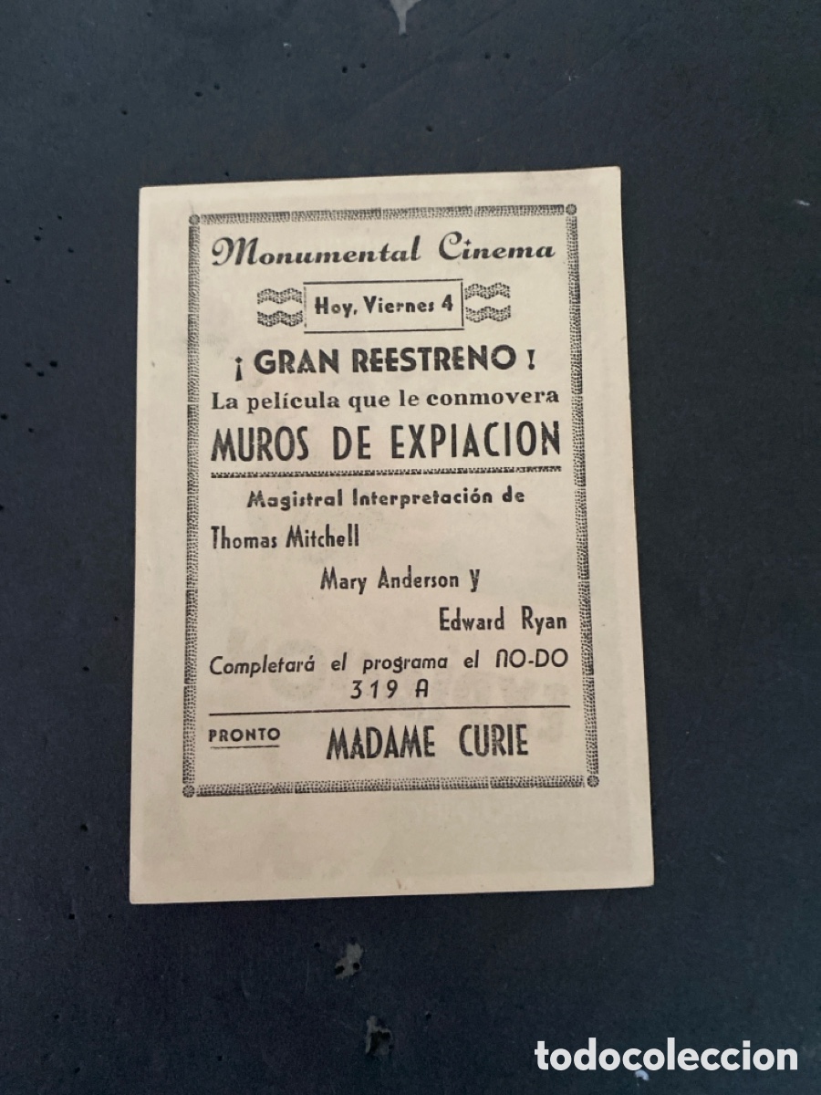 Coleccionismo de carteles: Programaci&oacute;n de Cine Muros de expiaci&oacute;n - Foto 2
