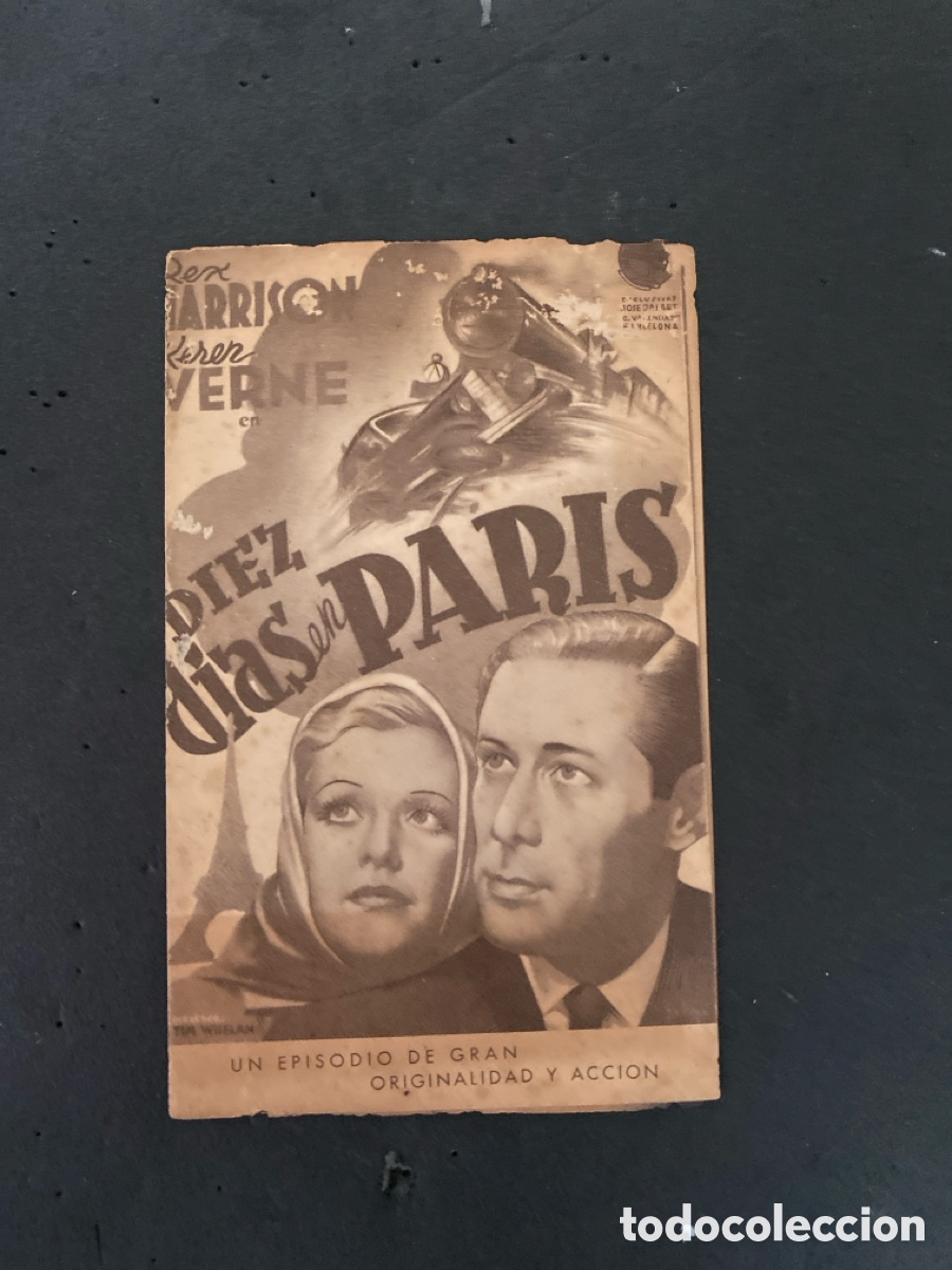 Coleccionismo de carteles: Programaci&oacute;n de Cine Diez d&iacute;as en Par&iacute;s - Foto 1