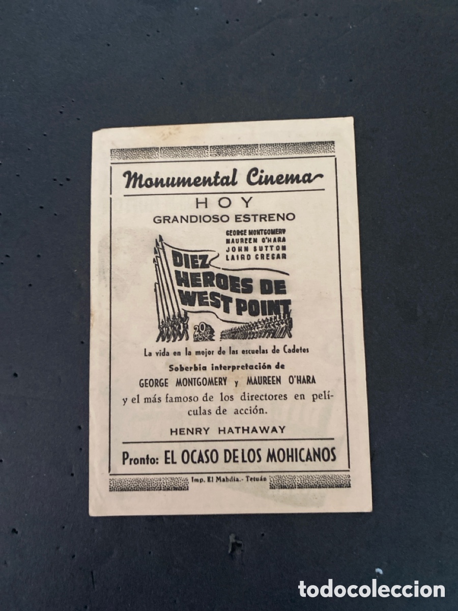 Coleccionismo de carteles: Programaci&oacute;n de Cine Diez h&eacute;roes de West Point - Foto 2