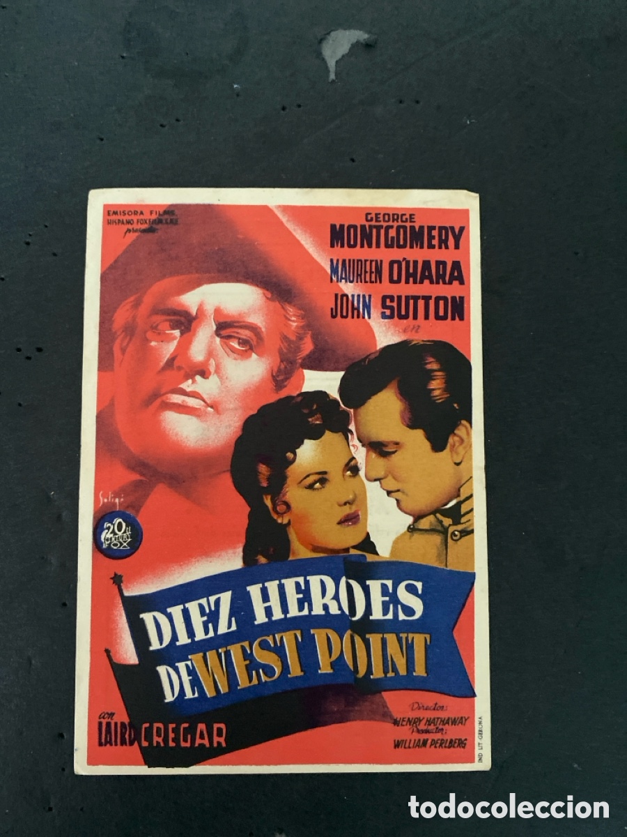 Coleccionismo de carteles: Programaci&oacute;n de Cine Diez h&eacute;roes de West Point - Foto 1