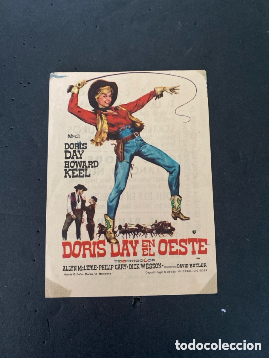 Coleccionismo de carteles: Programaci&oacute;n de Cine Doris day en el oeste - Foto 1