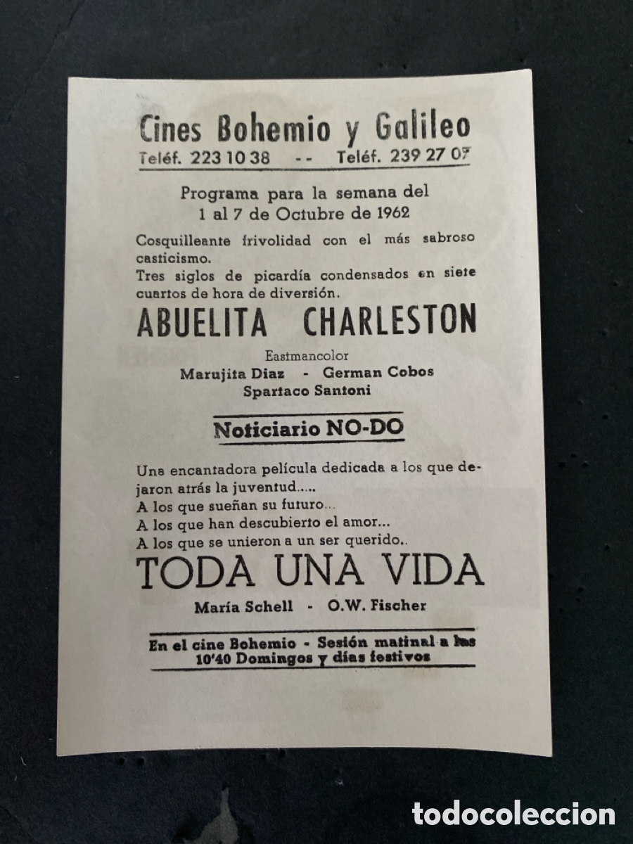 Coleccionismo de carteles: Programa de cine Toda una vida - Foto 2