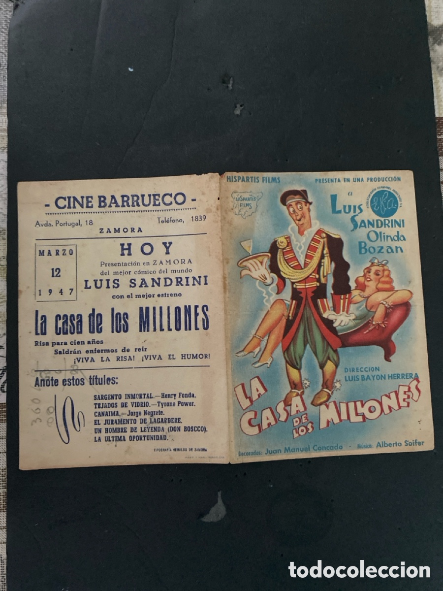 Coleccionismo de carteles: Programaci&oacute;n de Cine La casa de los millones - Foto 1