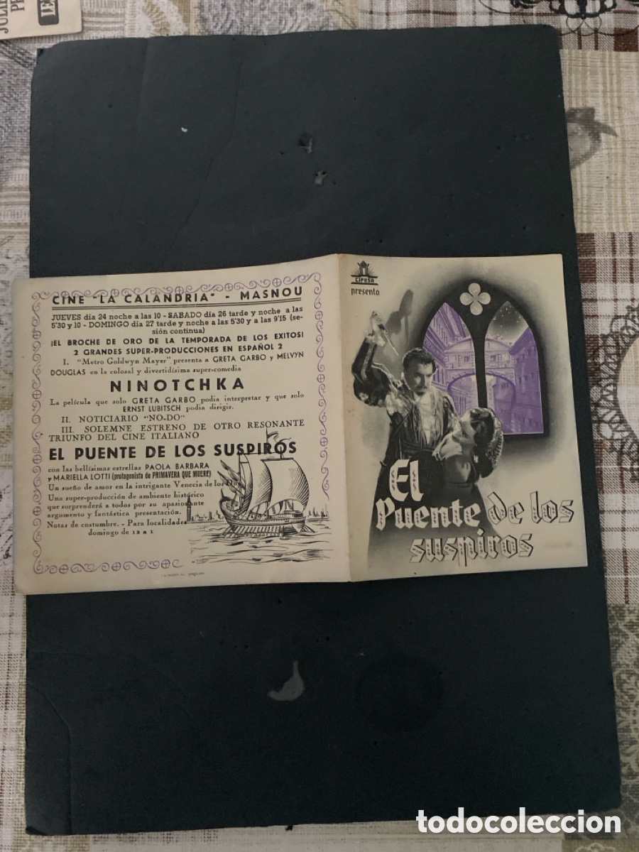 Coleccionismo de carteles: Programaci&oacute;n de Cine El puente de los suspiros - Foto 1