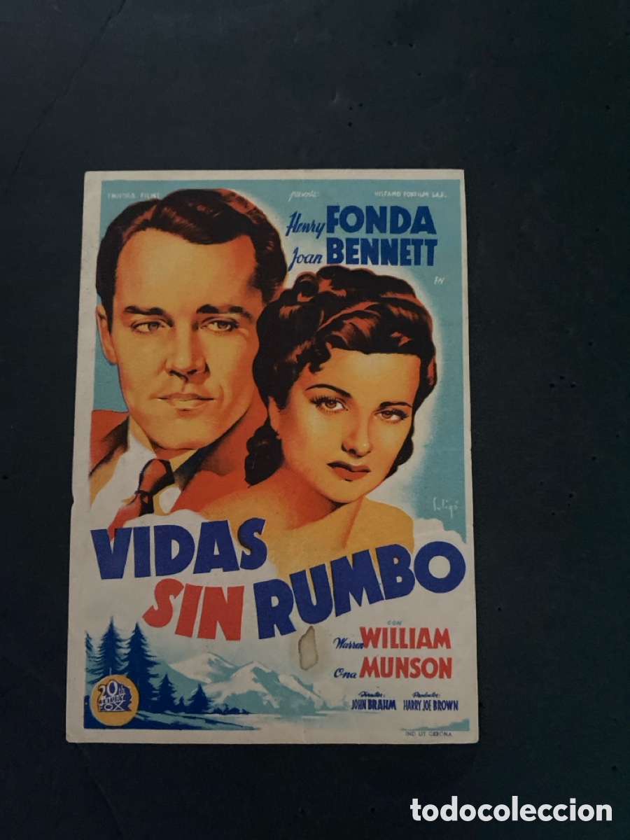 Coleccionismo de carteles: Programaci&oacute;n de Cine Vidas sin rumbo - Foto 1