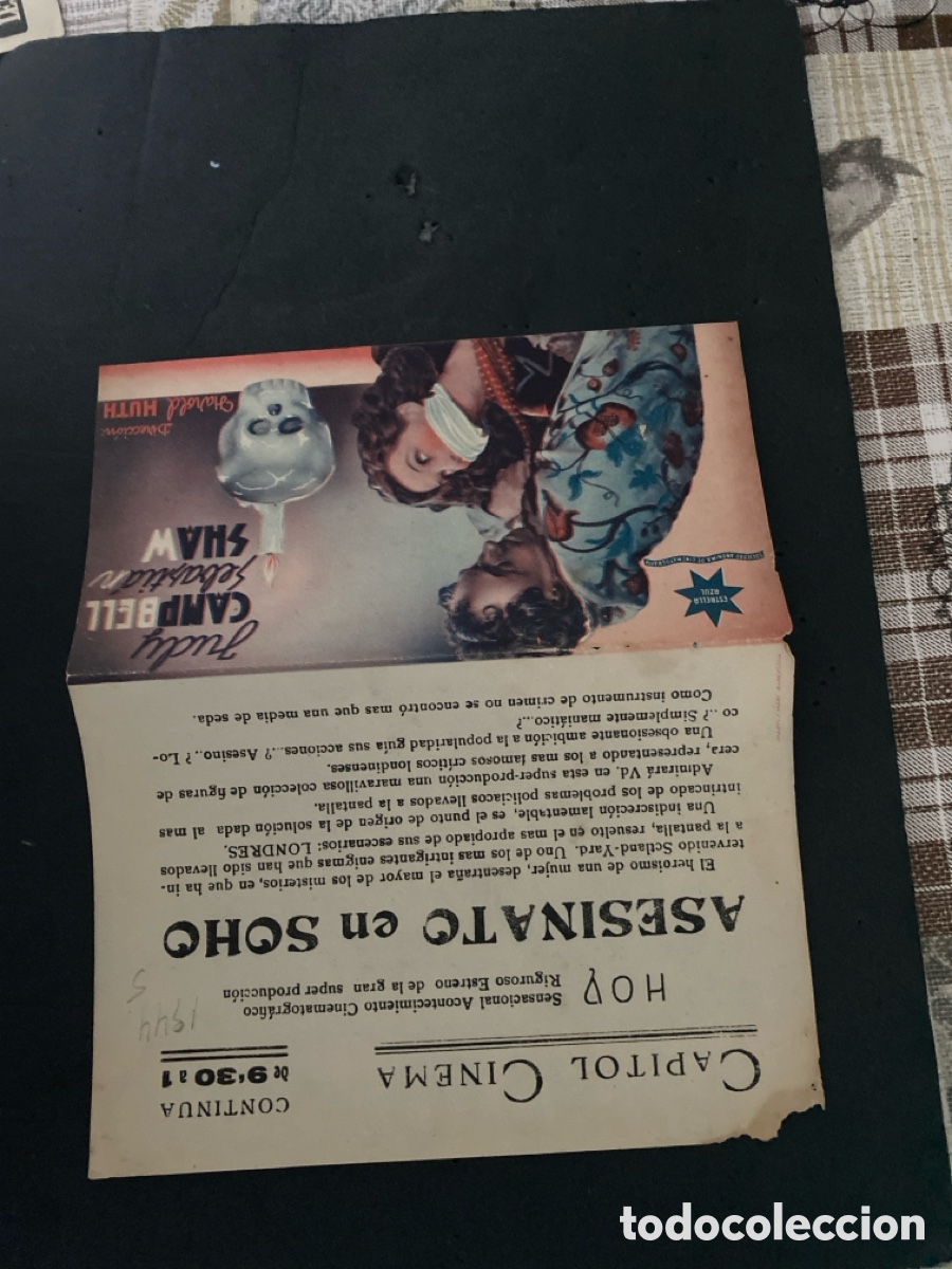 Coleccionismo de carteles: Programaci&oacute;n de Cine Asesinato en soho - Foto 1