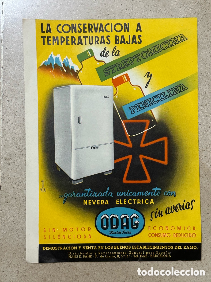 Coleccionismo de carteles: ANTIGUO FOLLETO NEVERA ELECTRICA ODAG Y MAQUINA DE AFEITAR BELCUT REMINGTON