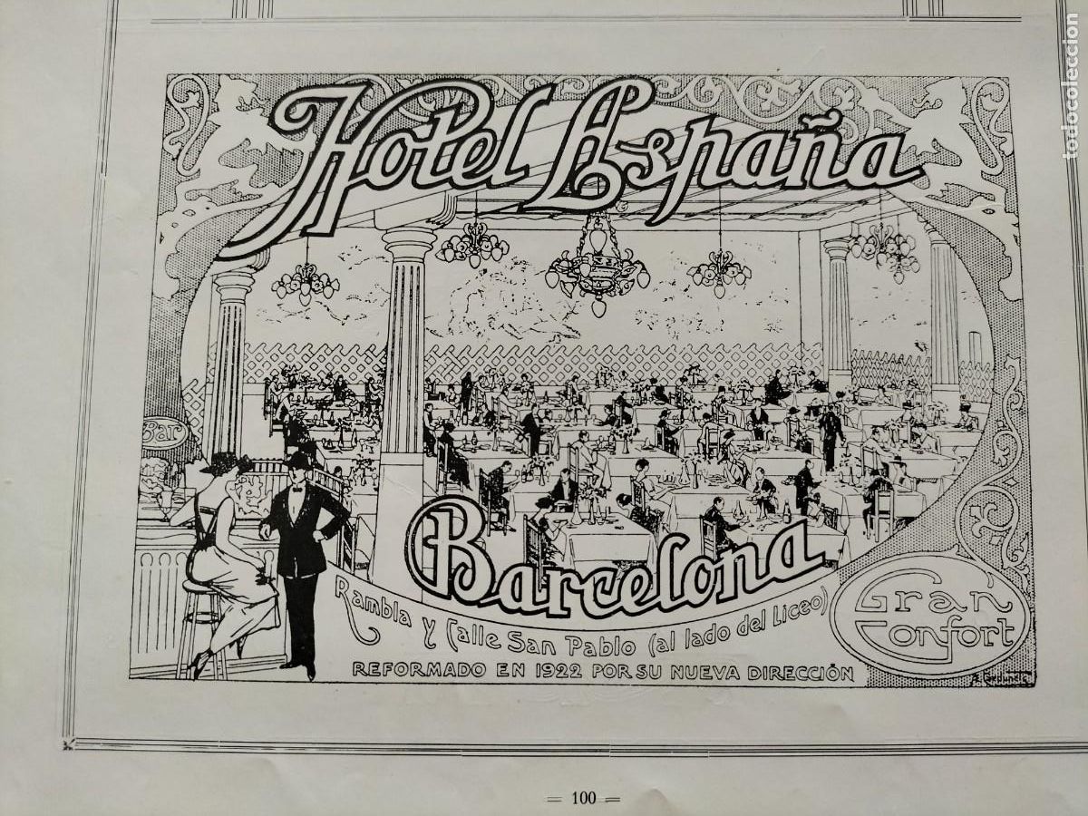 Collectionnisme d'affiches: HOTEL ESPA&Ntilde;A / HOTEL ORIENTE BARCELONA HOJA A&Ntilde;O 1926