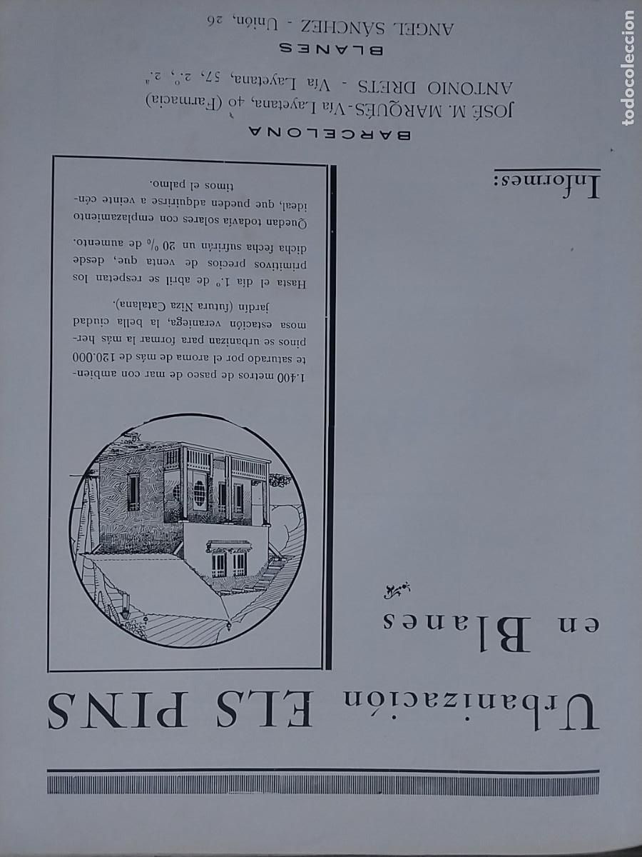 Poster collecting: URBANIZACION ELS PINS BLANES HOJA A&Ntilde;O 1929