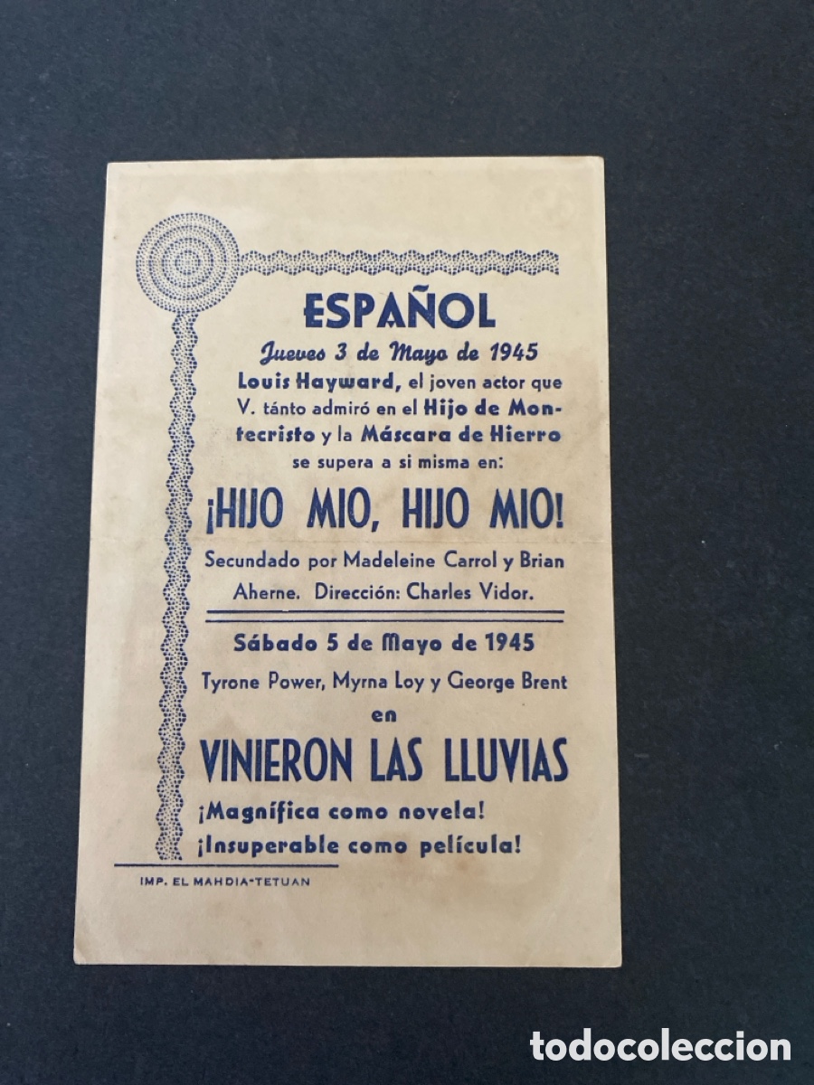 Coleccionismo de carteles: Programa de cine !Hijo m&iacute;o , hijo m&iacute;o ! - Foto 2