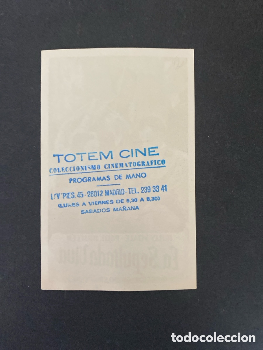 Coleccionismo de carteles: Programa de cine La Sepultada viva - Foto 2