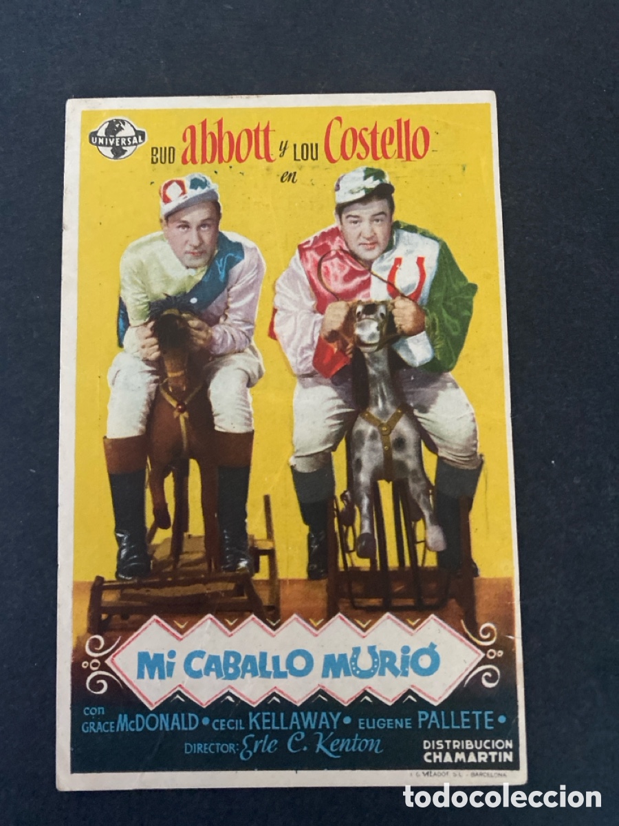 Coleccionismo de carteles: Programa de cine Mi caballo muri&oacute; - Foto 1