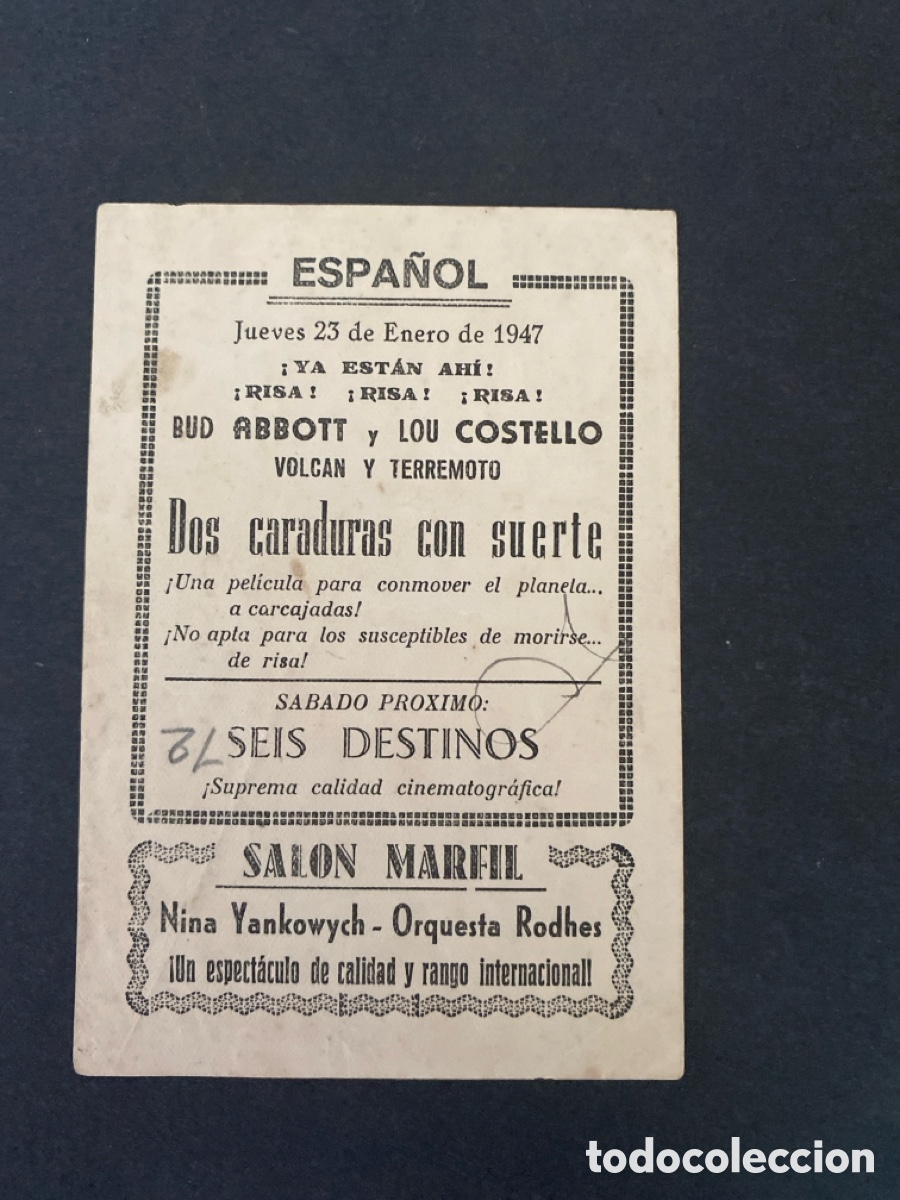 Coleccionismo de carteles: Programa de cine Dos caraduras con suerte - Foto 2