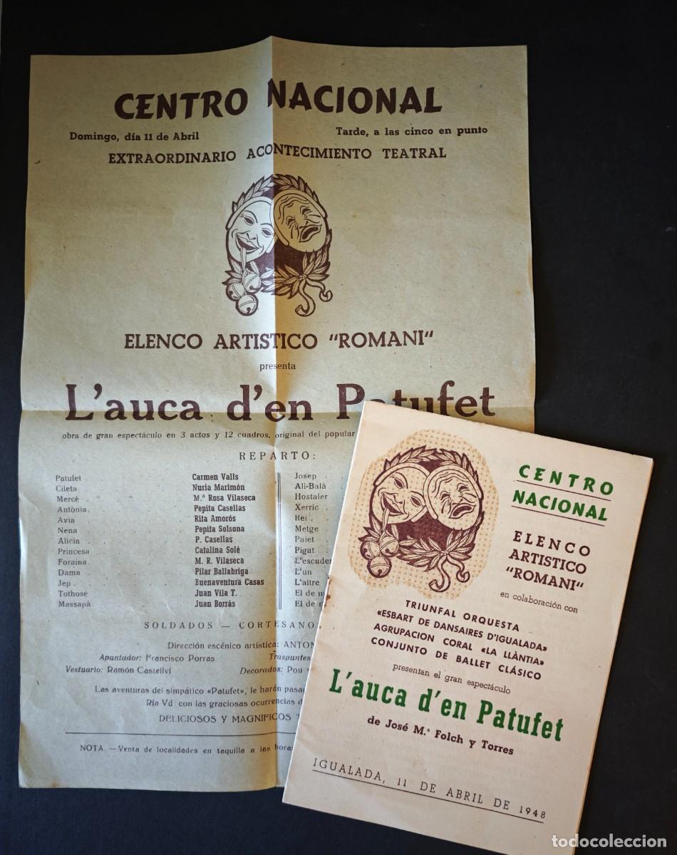 Coleccionismo de carteles: L AUCA DEN PATUFET - IGUALADA - Foto 1