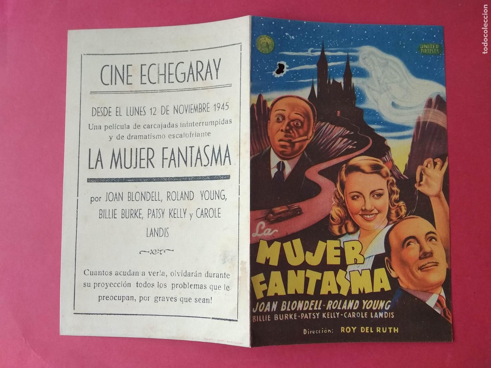 Collectionnisme d'affiches: FOLLETO DE MANO PROGRAMA PROSPECTO DE CINE PELICULA , LA MUJER FANTASMA