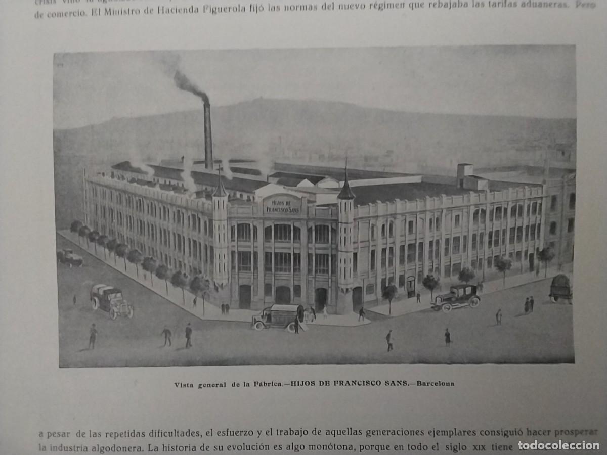 Colecionismo de cartazes: VISTA GENERAL DE LA FABRICA HIJOS DE FRANCISCO SANS ALGODON BARCELONA HOJA REVISTA A&Ntilde;O 1910