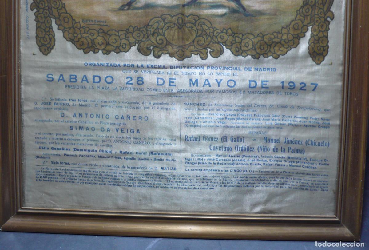 Coleccionismo de carteles: CARTEL DE TOROS EN SEDA - Foto 3