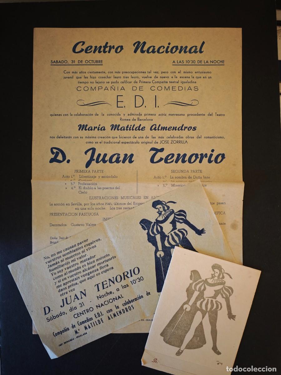 Coleccionismo de carteles: D. JUAN TENORIO - IGUALADA - Foto 1