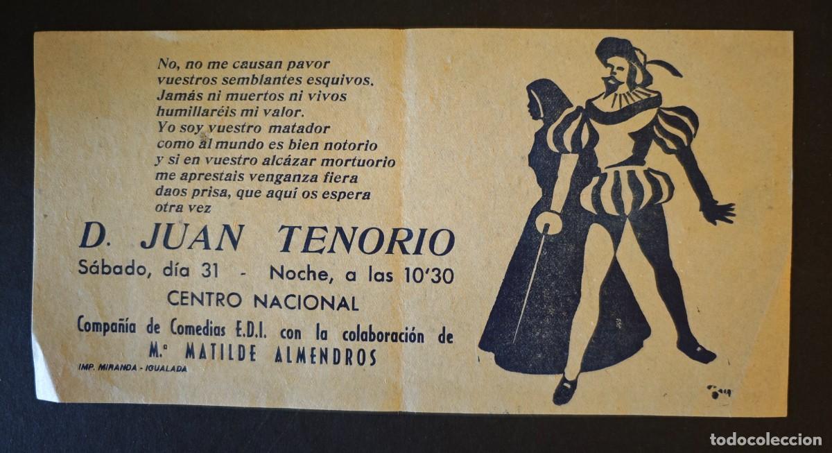 Coleccionismo de carteles: D. JUAN TENORIO - IGUALADA - Foto 5