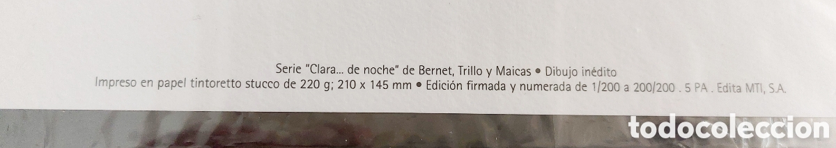 Coleccionismo de carteles: L&aacute;mina de Bernet &rdquo;Clara de noche &rdquo; - Foto 5