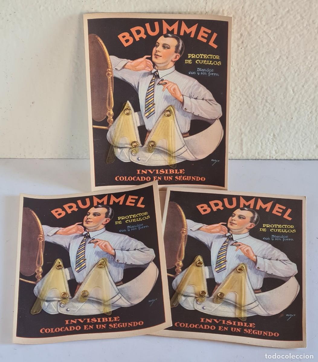 Sammeln von Plakaten: 3 Antiguas Publicidad Brummel Protector de Cuellos de Camisa - Ilustrador Zsolt - Moda Hombre Estilo