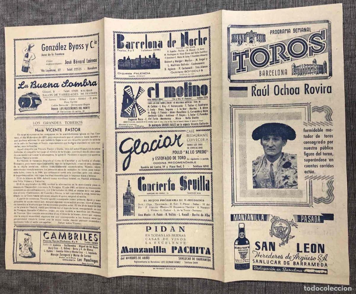 Coleccionismo de carteles: PROGRAMA SEMANAL TOROS BARCELONA. 14 DE JULIO 1946 - Foto 1