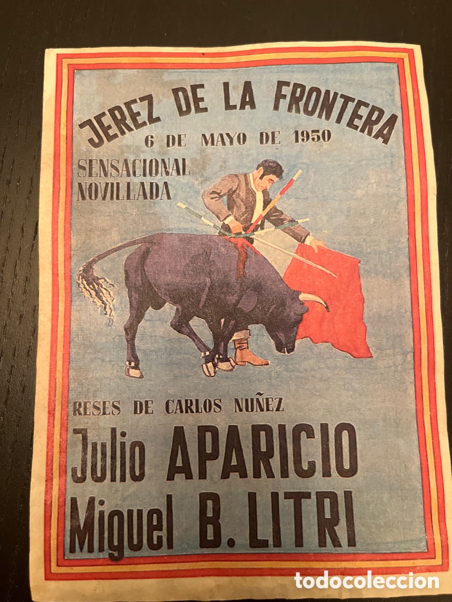 Poster collecting: Cartel de mano toros en Jerez de la Frontera, 1950