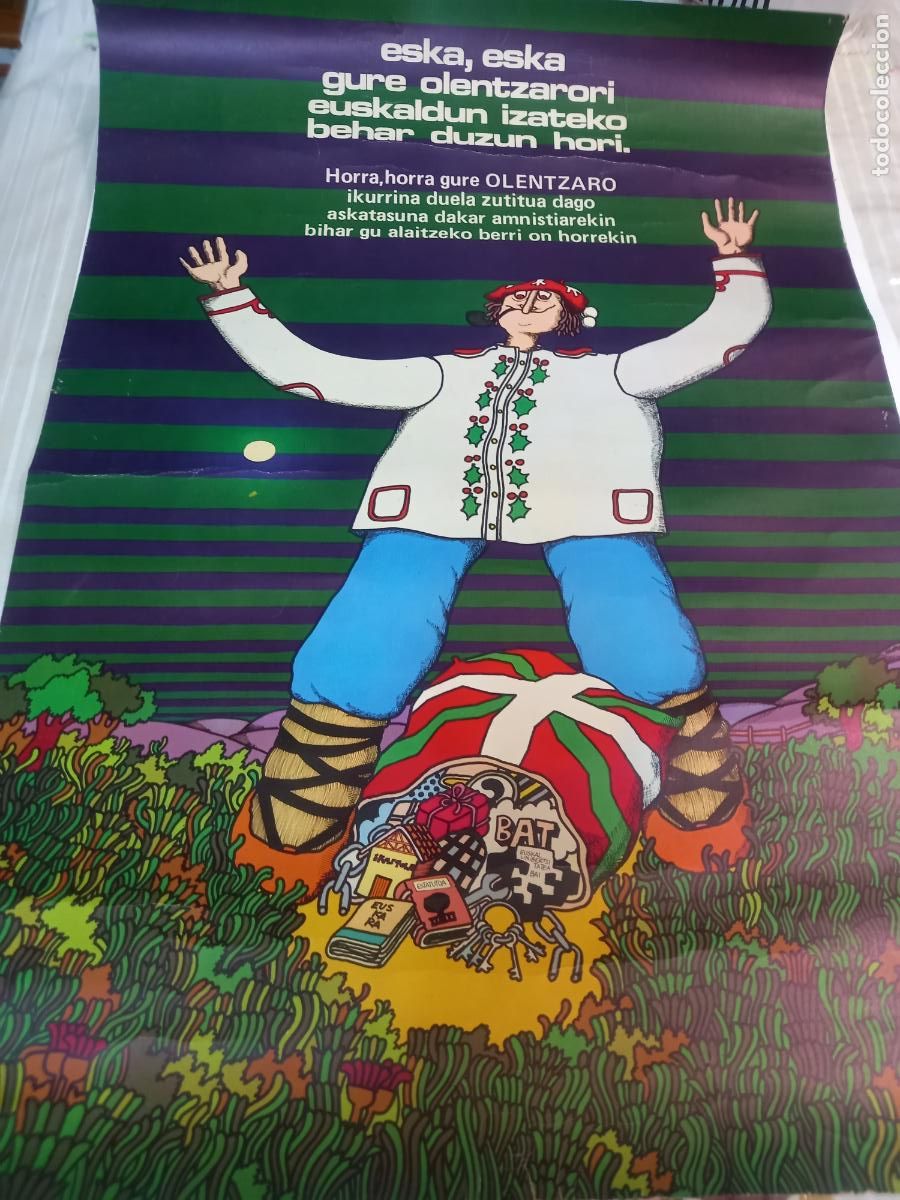 Collectionnisme d'affiches: eska, eska gure olentzarori euskaldun izateko behar duzun hori