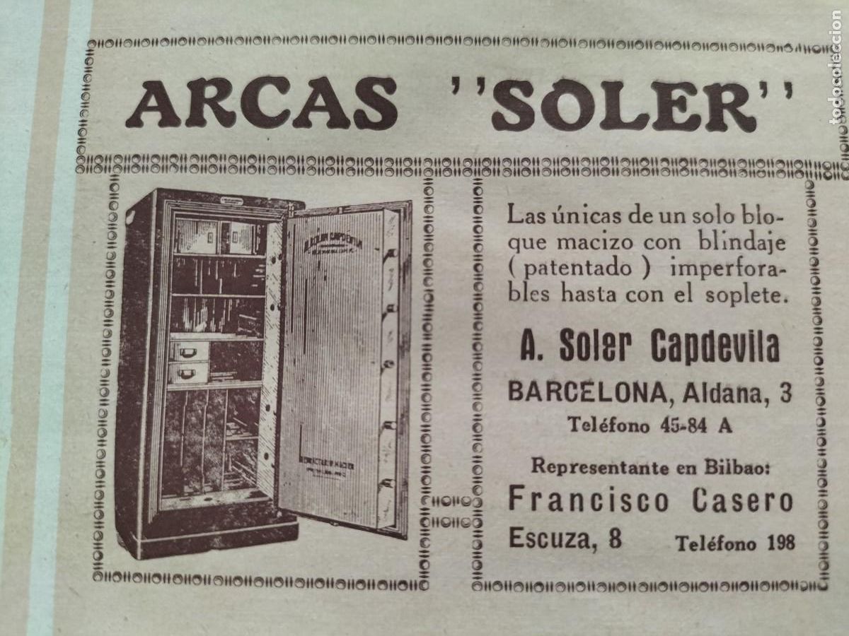 Coleccionismo de carteles: ARCAS SOLER IMPERFORABLES DE A.SOLER CAPDEVILA HOJA REVISTA A&Ntilde;O 1925 - Foto 1