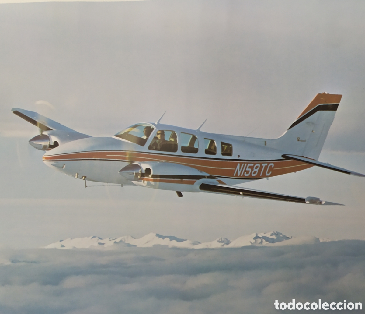 Coleccionismo de carteles: L&aacute;mina de Beechcraft - Baron 58 TC - Foto 2