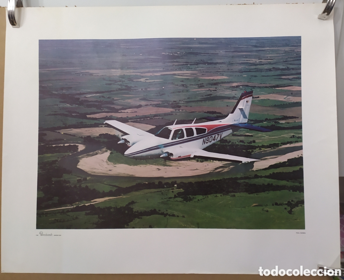 Coleccionismo de carteles: The Beechcraft Baron E55 - L&aacute;mina p&oacute;ster - Foto 1