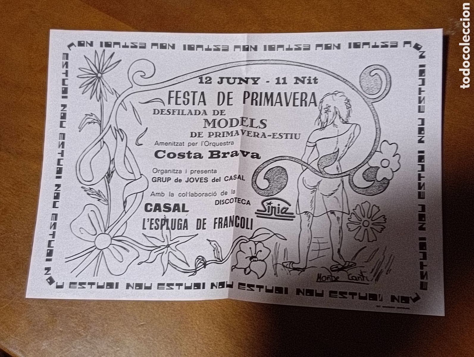 Coleccionismo de carteles: Publicidad de la Fiesta de Primavera, discoteca SINIA ESPLUGA DE FRANCOL&Iacute; a&ntilde;os 70- 80