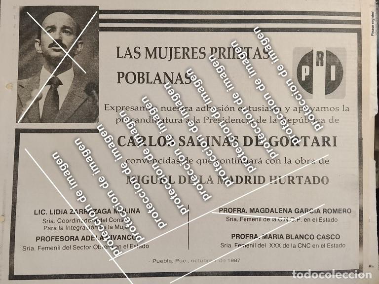 Poster collecting: CARTEL PUBLICITARIO RETRO, AFICHE POLITICO CARLOS SALINAS DE GORTARI 1987 / GOBIERNO /POLITICOS (cop