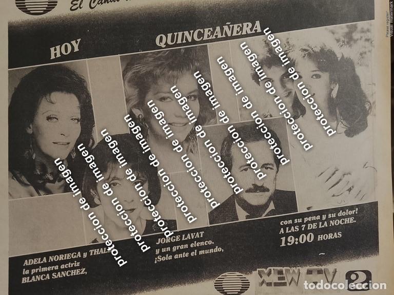 Poster collecting: CARTEL PUBLICITARIO RETRO, ESTRENO TELENOVELA QUINCEA&Ntilde;ERA 1987 Y CARTELERA