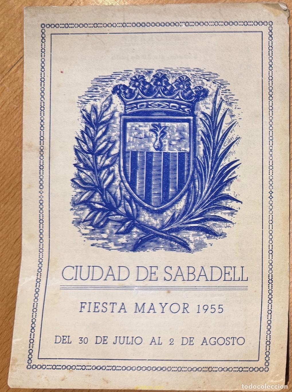 Coleccionismo de carteles: PROGRAMA FESTA MAJOR SABADELL 1955 - Foto 2