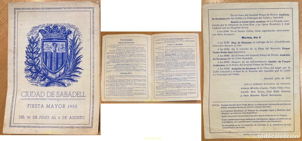 Coleccionismo de carteles: PROGRAMA FESTA MAJOR SABADELL 1955 - Foto 1