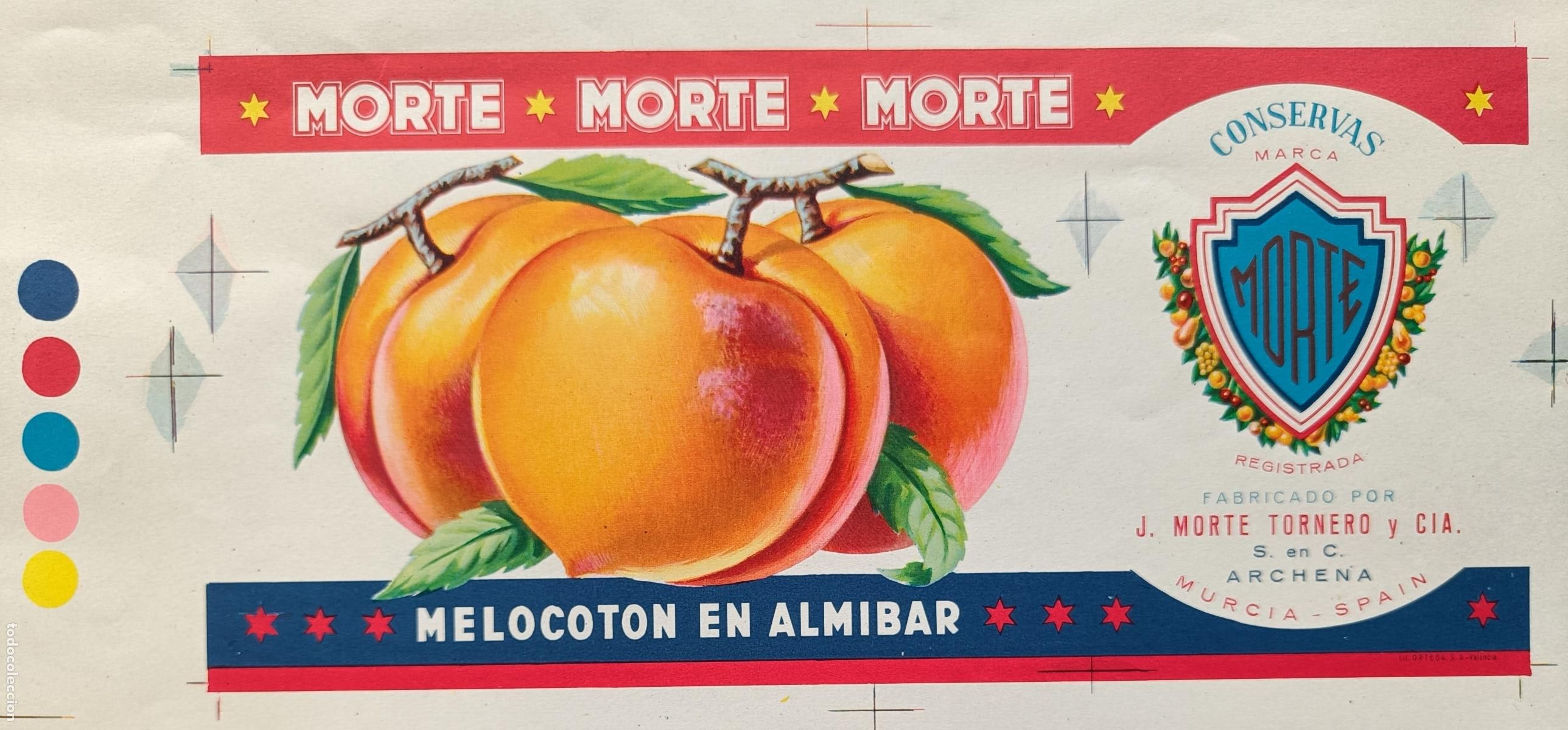 Collezionismo di affissi: CARTEL ITO ETIQUETA PRUEBA DE IMPRENTA MELOCOTON EN ALMIBAR MORTE ARCHENA MURCIA EP110
