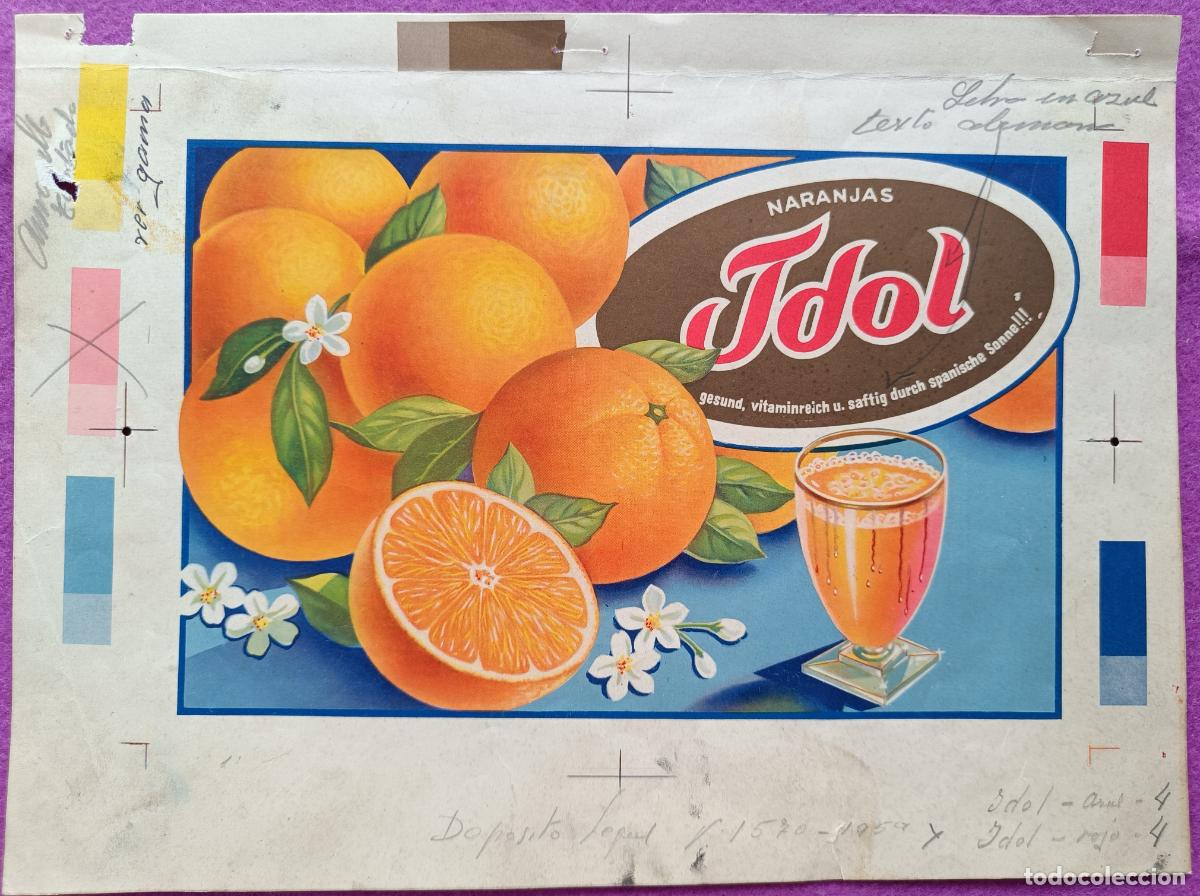 Collezionismo di affissi: CARTEL ITO ETIQUETA PRUEBA DE IMPRENTA NARANJAS IDOL EP113