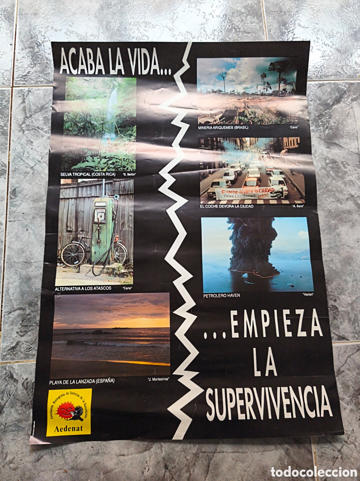 Coleccionismo de carteles: Poster ADENAT Acaba la vida empieza la supervivencia