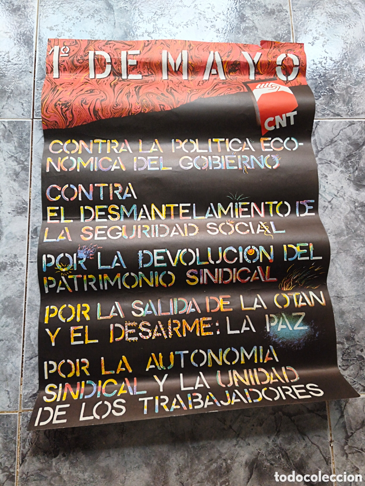 Coleccionismo de carteles: Poster CNT 1&deg; de mayo - Foto 1