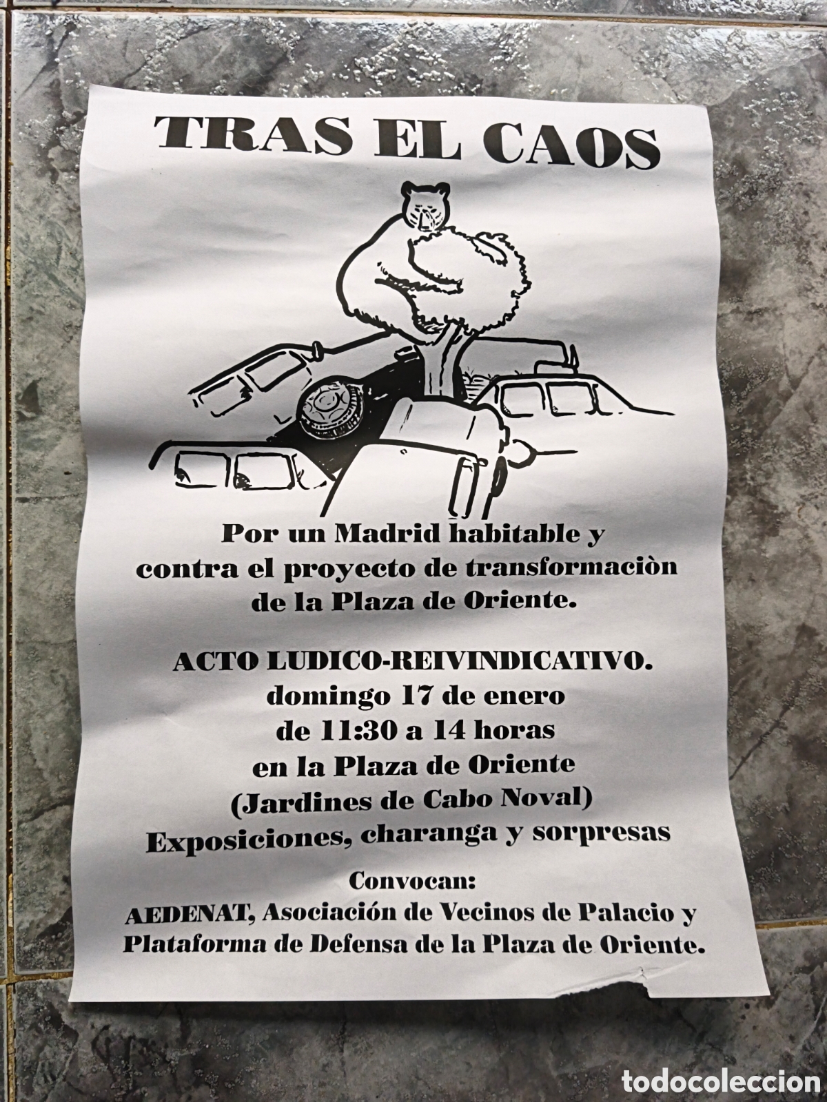 Coleccionismo de carteles: Poster Tras el caos. AEDENAT - Foto 1