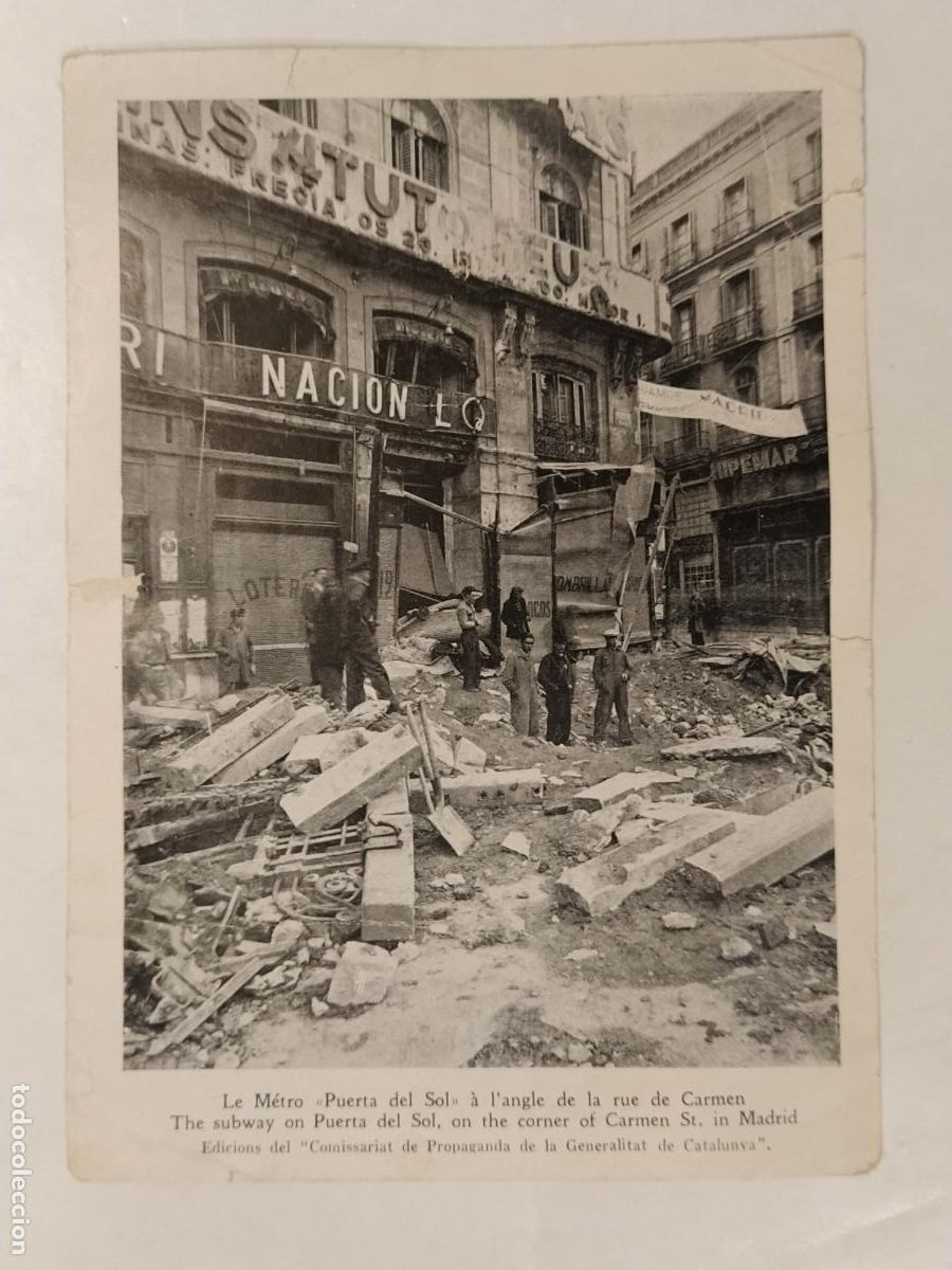 Coleccionismo de carteles: GUERRA CIVIL - LE METRO PUERTA DEL SOL - COMISARRIAT PROPAGANDA GENERALITAT DE CATALUNYA -(K-15.201)