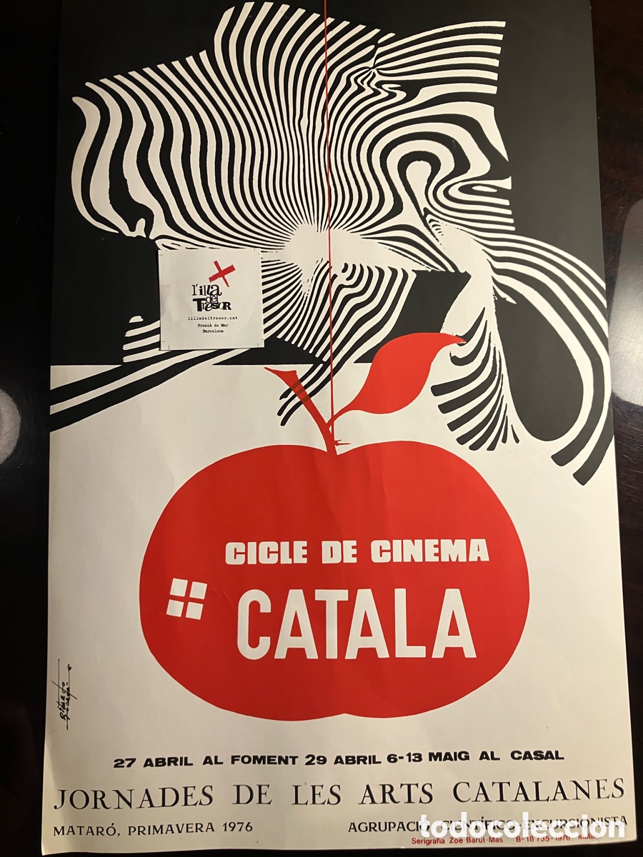 Coleccionismo de carteles: Cicle de cinema catal&agrave;. Matar&oacute; 1976 Serigrafia.Jornades de les Arts Catalanes