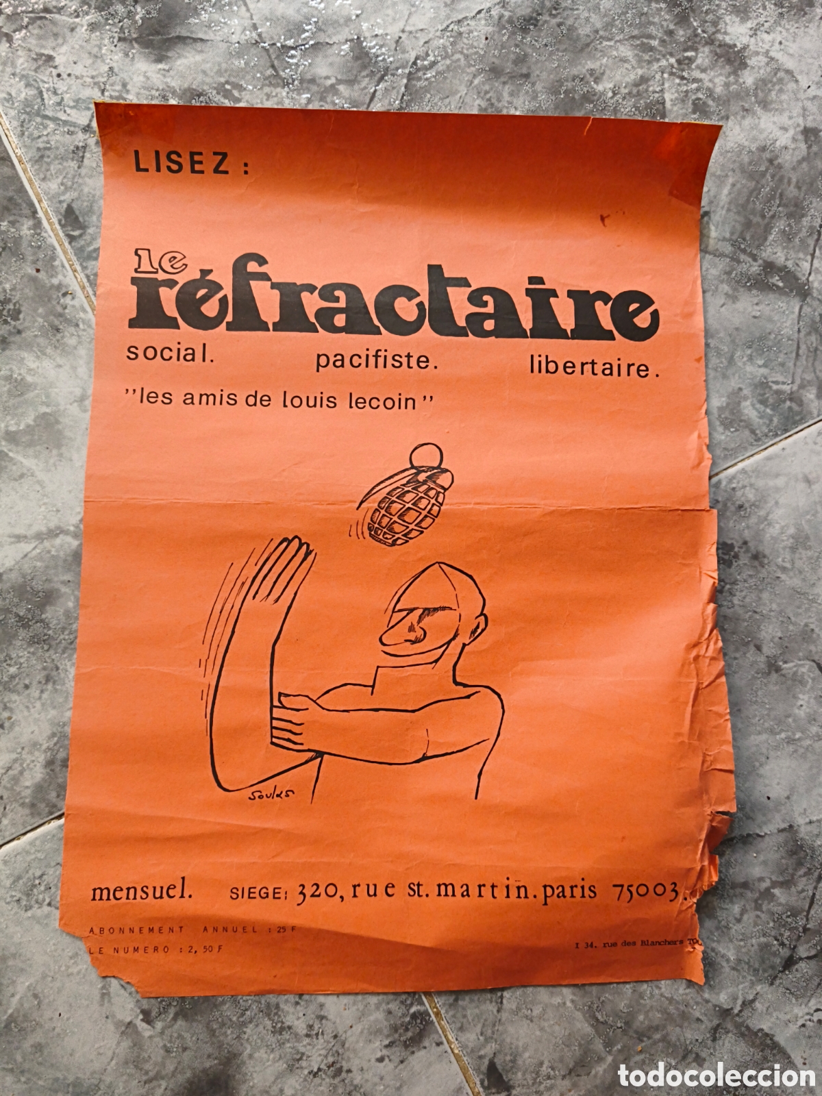 Coleccionismo de carteles: Poster Le refractaire Francia - Foto 1