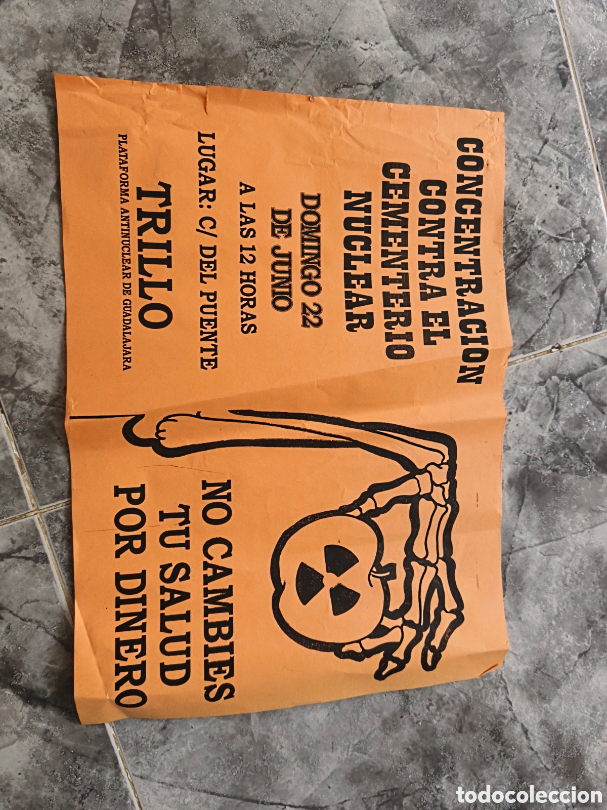 Collezionismo di affissi: Poster peque&ntilde;o Concentraci&oacute;n Cementerio Nuclear. Trillo.