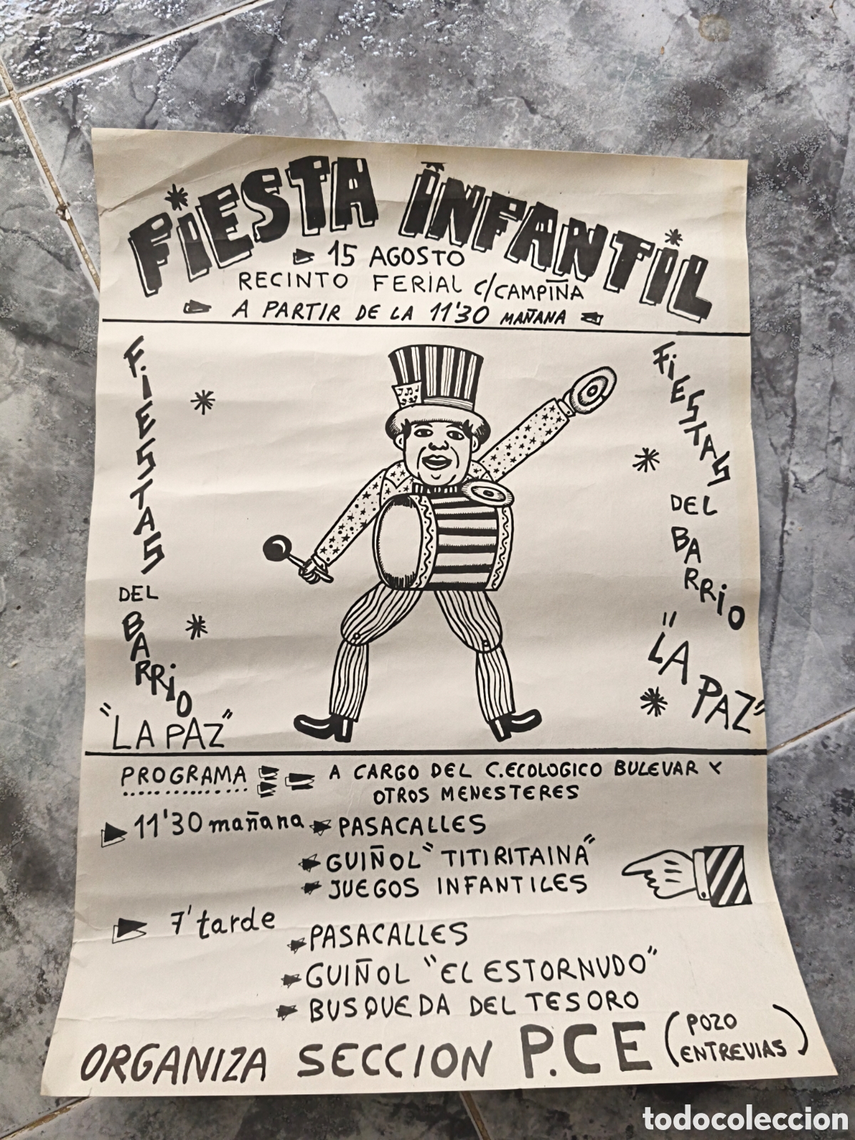 Collezionismo di affissi: Poster Fiesta Infantil PCE a&ntilde;os 80